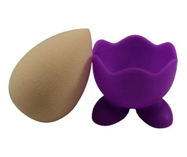 Set Burete Machiaj si Suport Silicon Makeup, Bej