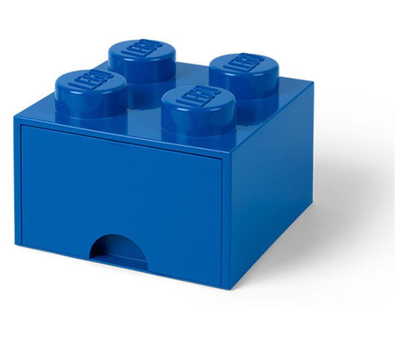 Cutie depozitare LEGO 2x2 cu sertar, albastru