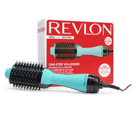 Perie electrica fixa REVLON
One-Step Hair Dryer & Volumizer, RVDR5222MUKE MINT, pentru par mediu si
lung Revlon