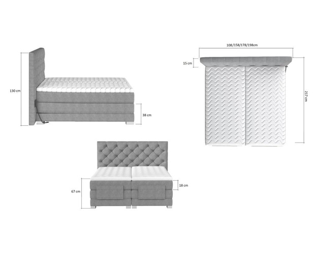 Електрическо боксспринг легло Clover 180x200 cm