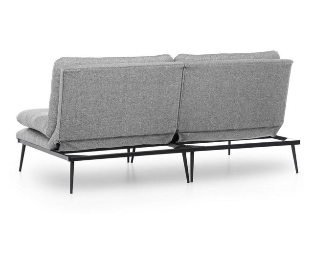 Canapea extensibila cu 3 locuri Futon, gri, 180x95x95 cm