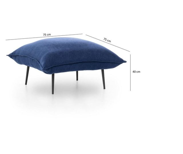 Taburet Futon, Navy blue, bleumarin, 40x75x75 cm