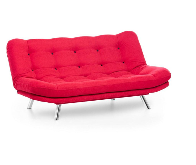 Canapea extensibila cu 3 locuri Futon, Marmaris Red, rosu, 104x198x100 cm