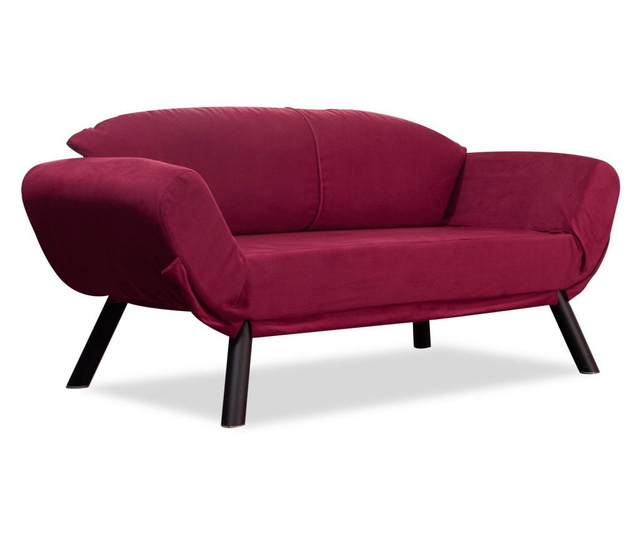 Canapea extensibila cu 2 locuri Futon, rosu inchis, 177x81x87 cm