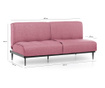 Canapea extensibila cu 3 locuri Futon, rosu, 190x95x90 cm
