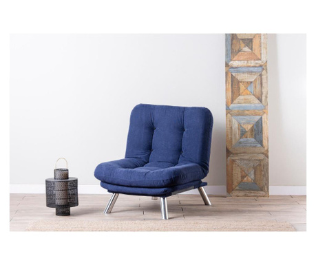 Fotoliu extensibil Futon, Marmaris Blue, bleumarin, 75x100x104 cm