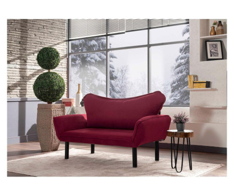 Carla Dark Red Kihúzható kétszemélyes kanapé