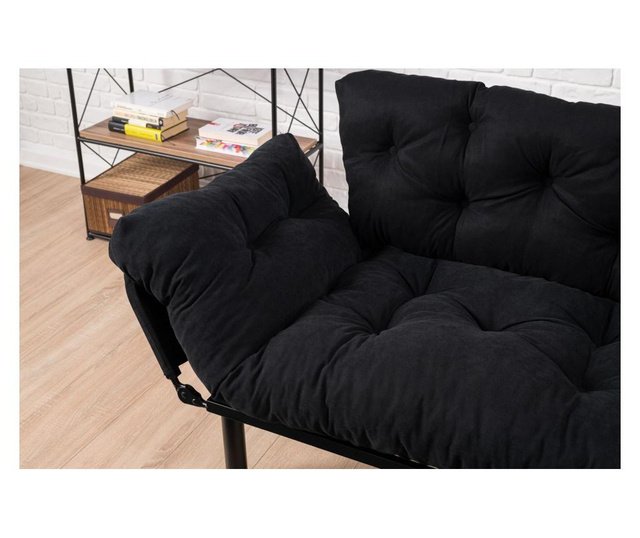 Nitta Black Kihúzható kétszemélyes kanapé