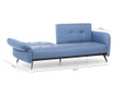 Canapea extensibila cu 3 locuri Futon, albastru, 90x225x100 cm
