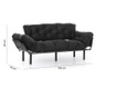 Canapea extensibila cu 3 locuri Futon, negru, 185x70x85 cm