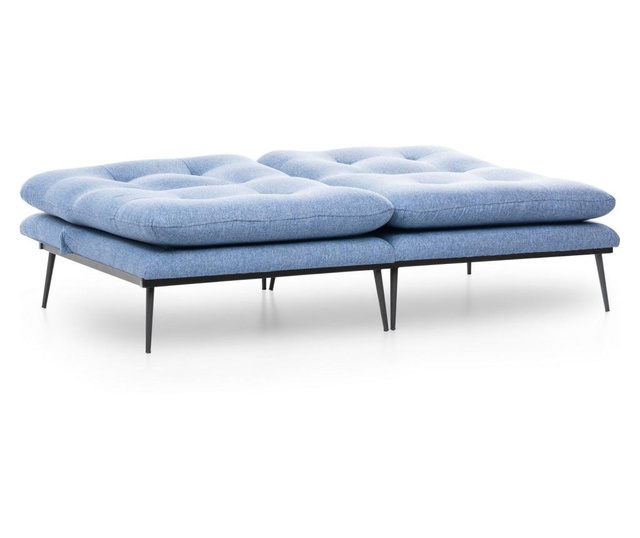 Canapea extensibila cu 3 locuri Futon, albastru, 180x95x95 cm