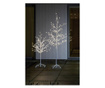 Copac luminos decorativ 120 cm, 390 micro led-uri, lumina alba calda, timer 8 h, metal, alb