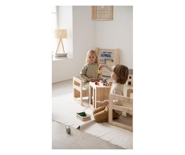 2-in-1 Wielofunkcyjne krzesło Montessori Natural