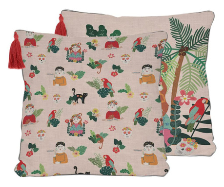 Διακοσμητικό μαξιλάρι Frida and Jungle 45x45 cm