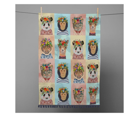 Prosop de bucatarie Really Nice Things, Floral Friends, bumbac, poliester, 50x70 cm, multicolor