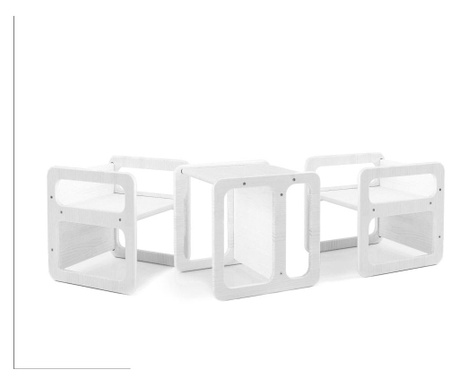 3-в-1 Многофункционален стол Монтесори White