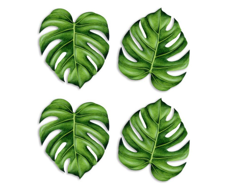 Set 4 podmetača za čaše Green Leaves