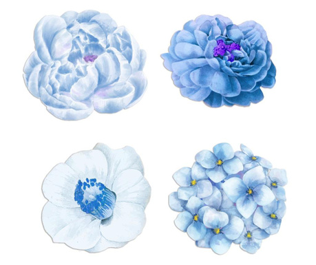 Set 4 podstavkov Blue Flowers
