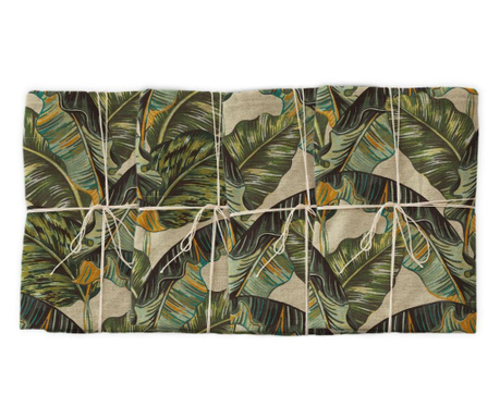 Set 4 servetele Linen Couture, Banana Palm, 43x43 cm