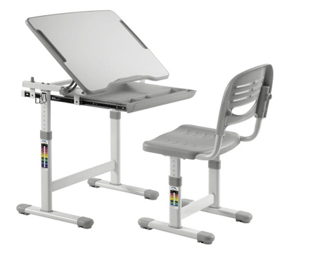 Set birou si scaun copii ergonomic reglabil in inaltime ErgoK SOL Gri
