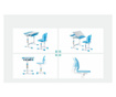 Set birou si scaun copii ergonomic reglabil in inaltime si spatar reglabil in adancime ErgoK Poppy Albastru- Lampa LED LMP306 si