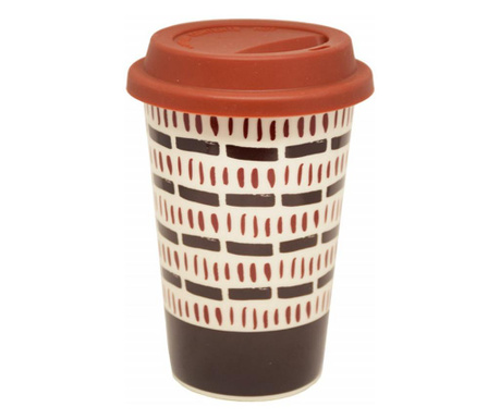 Керамична чаша за пътуване Pufo Tribe за кафе със силиконов...