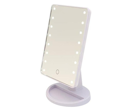 Огледало за грим Felis, С LED осветление, Бял