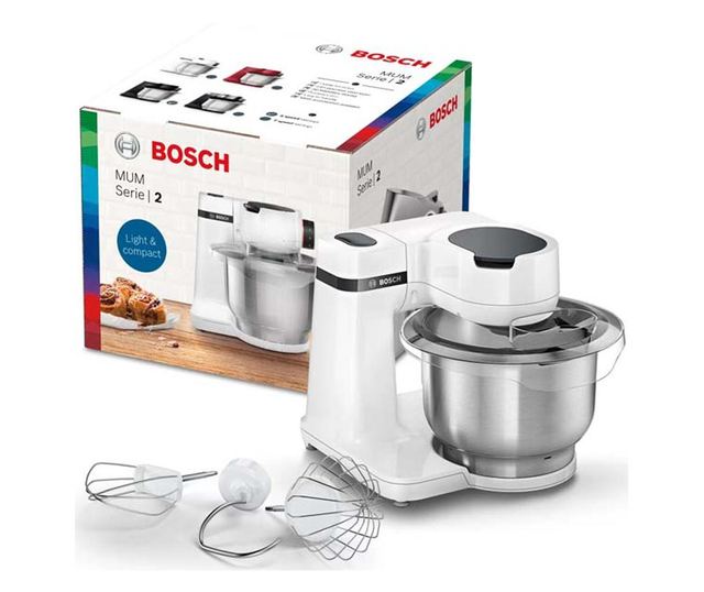 Кухненскa машина Bosch, Mum, 700 W, 4 Скорости, 3.8 л. купа, За месене, Бял