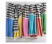 Плажна кърпа MANDRAKI parl.blue black 100% памук и ленени влакна, абсорбираща и бързосъхнеща