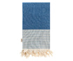 Плажна кърпа ITHAKI-Midnight-Blue , 100% памук и ленени влакна, абсорбираща и бързосъхнеща
