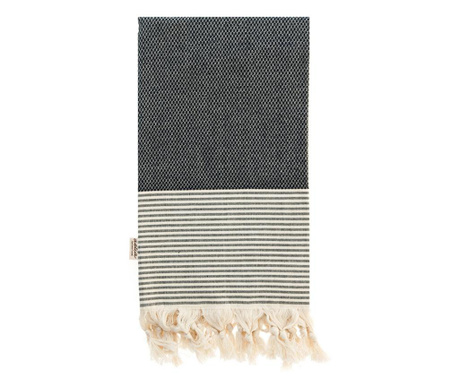 Плажна кърпа ITHAKI-BLACK, 100% памук и ленени влакна, абсорбираща и бързосъхнеща