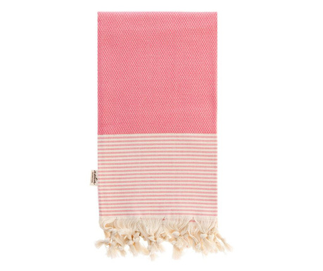 Плажна кърпа ITHAKI-Pink, 100% памук и ленени влакна, абсорбираща и бързосъхнеща