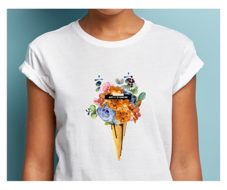 Класическа дамска тениска с илюстрация "Ice cream"
