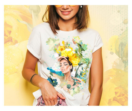 Дамска тениска със свободна кройка с илюстрация "Summer"
