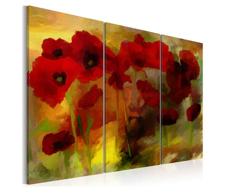 Sada 3 obrazů Sublime poppies 80x120 cm