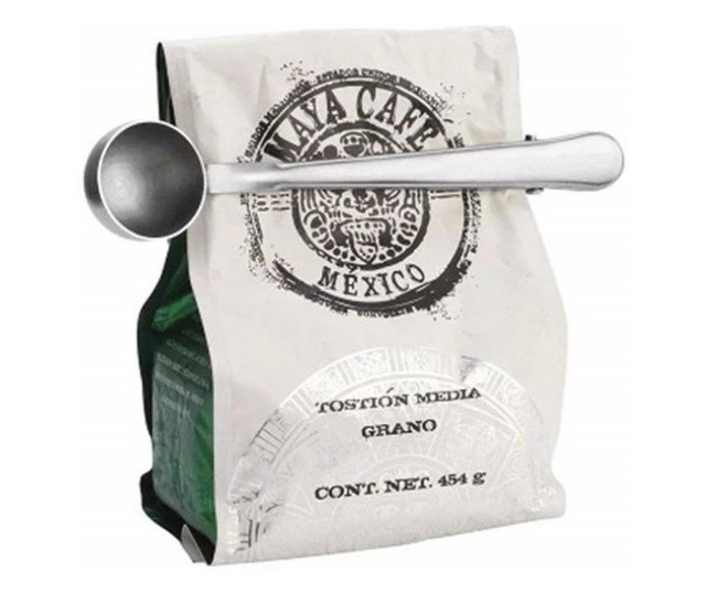 Pufo метална лъжица за дозиране на кафе със назъбени скоби при запечатване на пликовете, 16 см