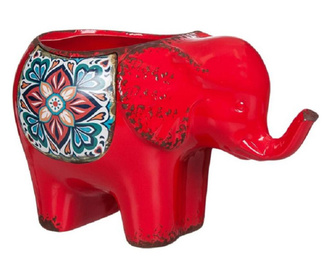 Ghiveci din ceramica rosie, in forma de elefant