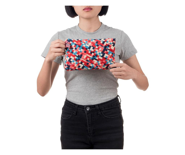 Zipit Несесер Pixel, голям, с цип, син и червен