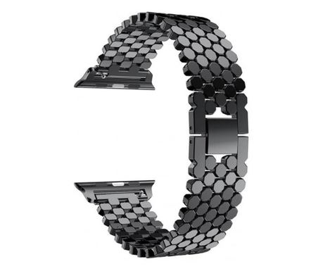Curea de dama compatibila Apple Watch, otel inoxidabil Negru 42/44 mm