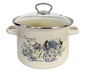 RAKI ROMANTIC GARDEN Oala emailata cu capac yena 5,5LT