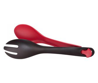 Cleste pentru salata Tefal Ingenio, plastic, lingura si furculita, negru/rosu