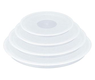 Set 3 capace TEFAL Ingenio L9019222, diametru 16, 18, 20 cm, plastic, alb
