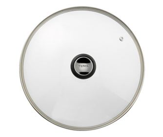 Capac din sticla termorezistenta Tefal, diametru 28 cm, maner bachelita