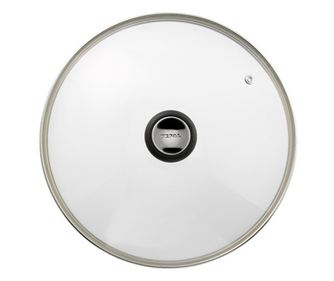 Capac din sticla termorezistenta Tefal, diametru 24 cm, maner bachelita