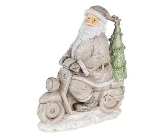 Figurina Mos Craciun din polirasina gri 12 cm x 6 cm x 14 h  0