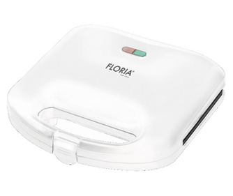 Sandwich Maker Floria ZLN-0830 Alb, Putere 750W, Placa de tip grill, Antiaderenta, indicator luminos