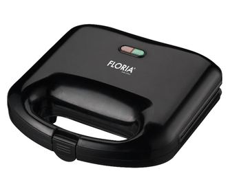Sandwich Maker Floria ZLN-0829N, Putere 750W, Placa de tip grill, Antiaderenta, indicator luminos, Negru