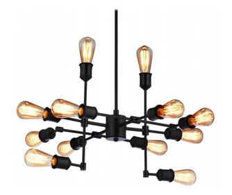 Lustra LOFT SPUTNIK, cu 12 pendule, Gonga® Negru