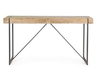 Garrett Fekete Vas Láb Természetes Fa Tetős Étkezőasztal 200 cm x 50 cm x 110 cm