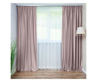 Set Decolis, Draperie Catifea Mov Lila 2 buc x 150 cm, cu Perdea Letitia Ecru 1 buc x 300 cm, H-250 cm